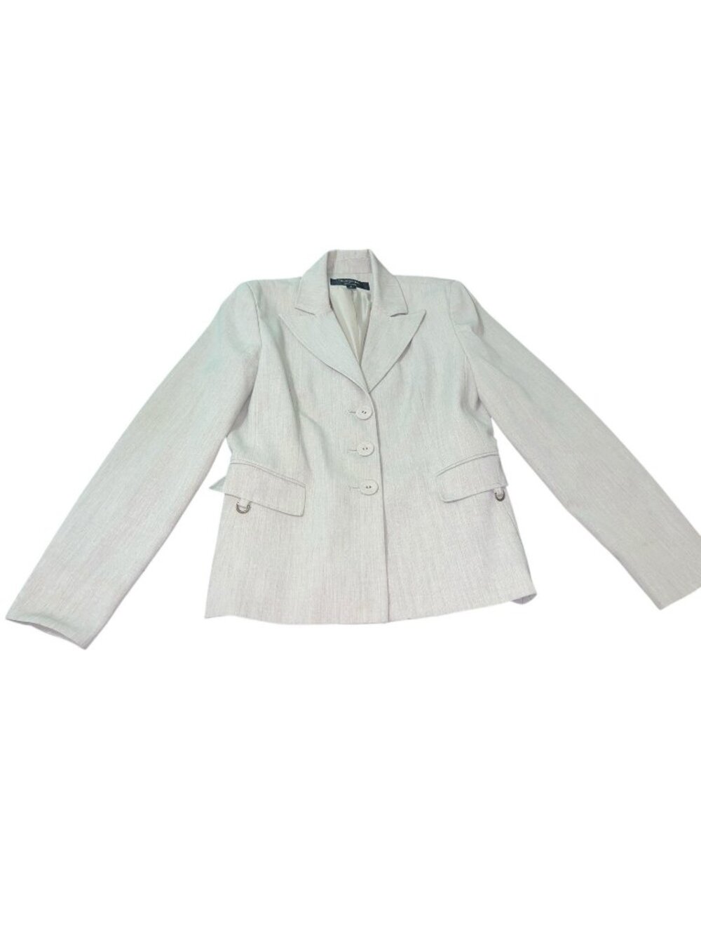 SIGNATURE BY LARRY LEVINE Women's Size 6 Neutral Beige Blazer